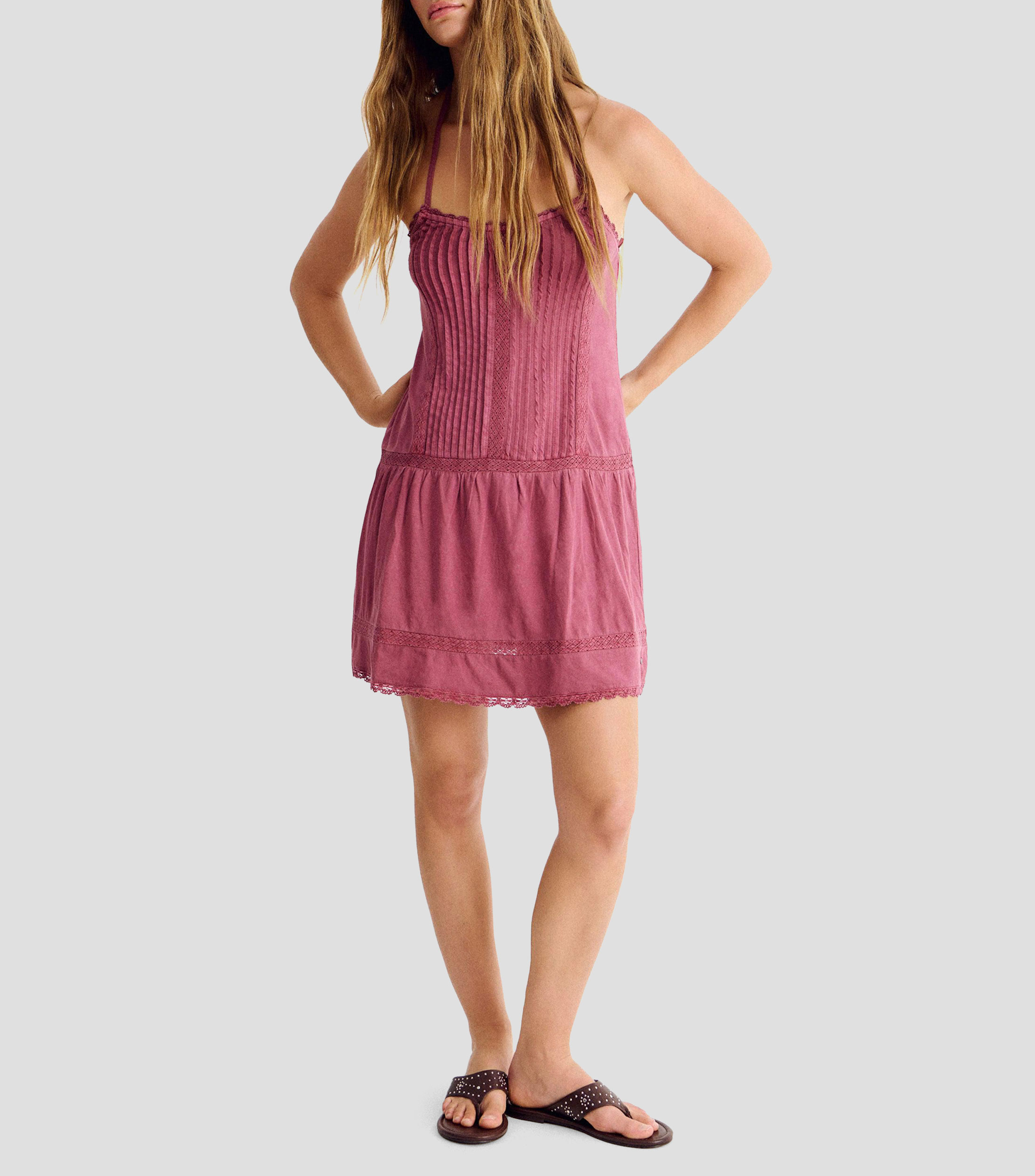 Vestido mini liso Mujer